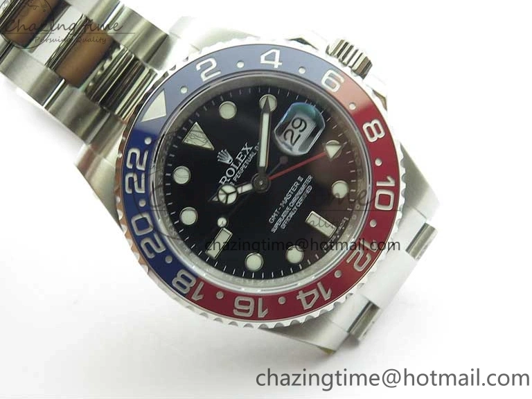 MiroTime 0413 GMT Master II 126719 BLRO Red Blue Ceramic 316L Steel ROF Best Edition Black Dial on SS Bracelet A Elegant 2654